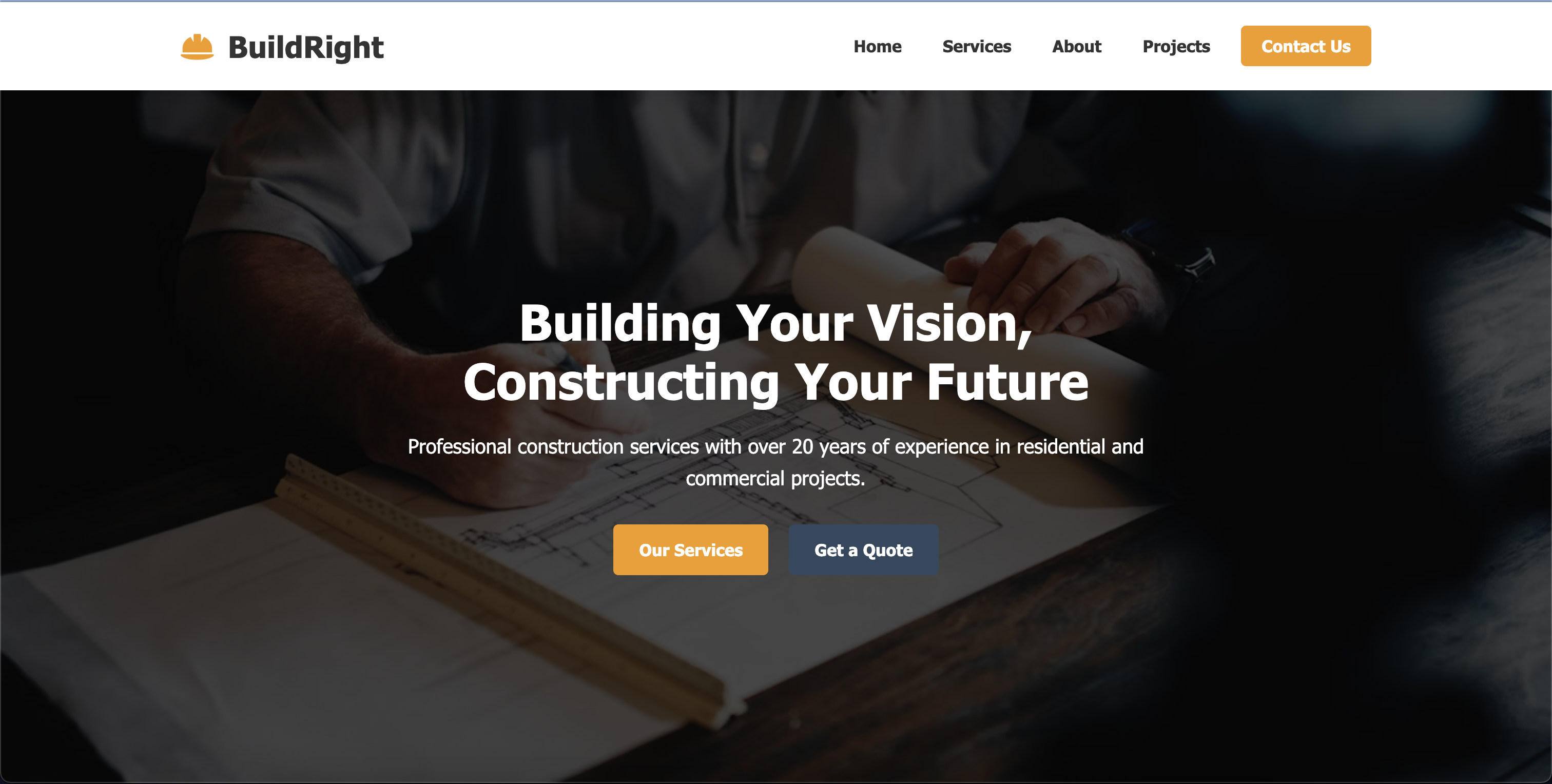 Construction company website project