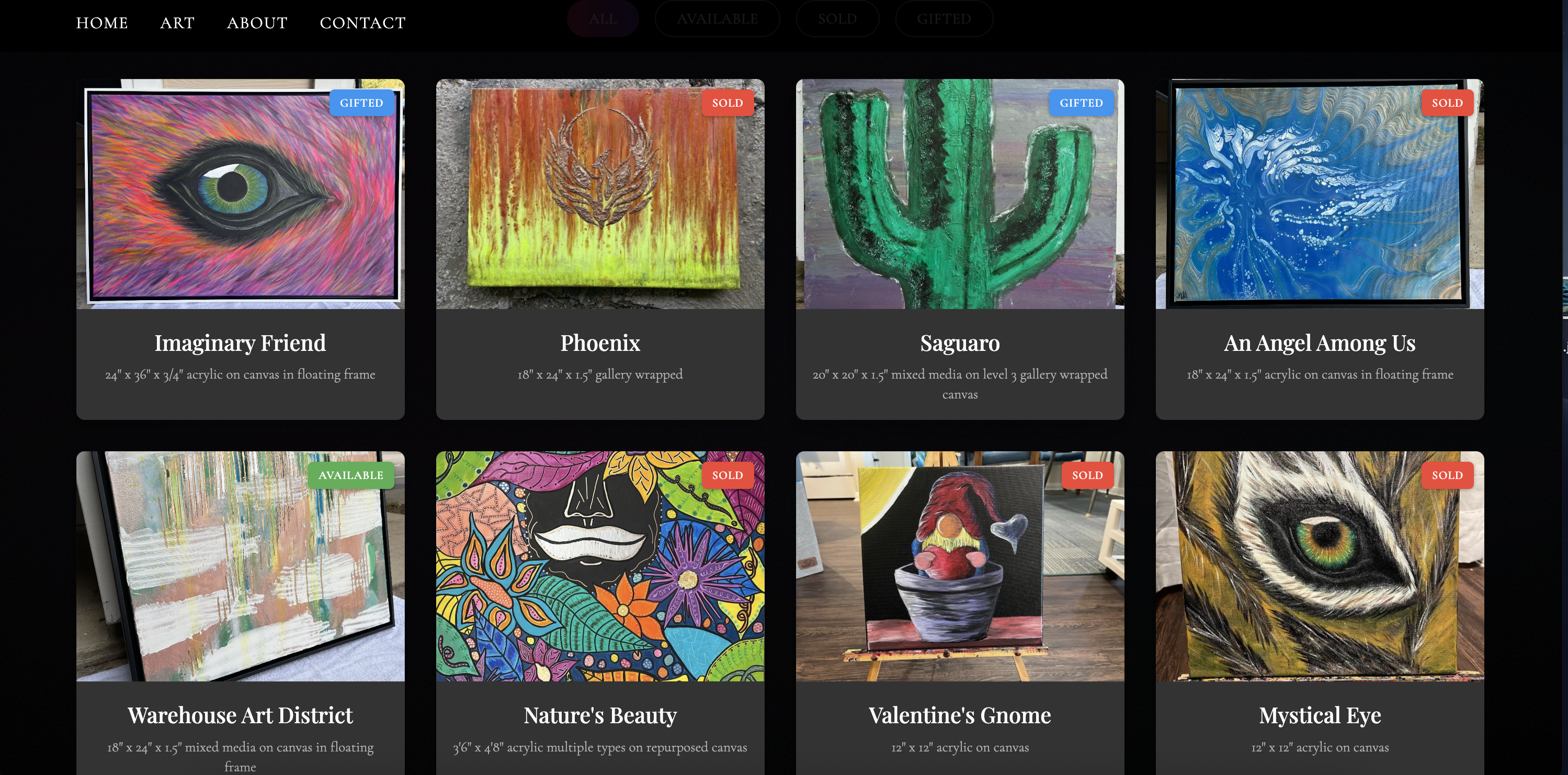 Art portfolio website project
